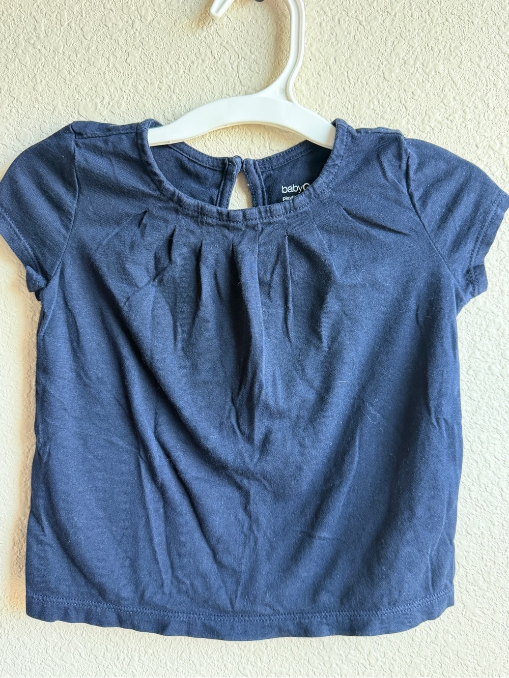Baby GAP Navy Short Sleeve Pleated Front Tee